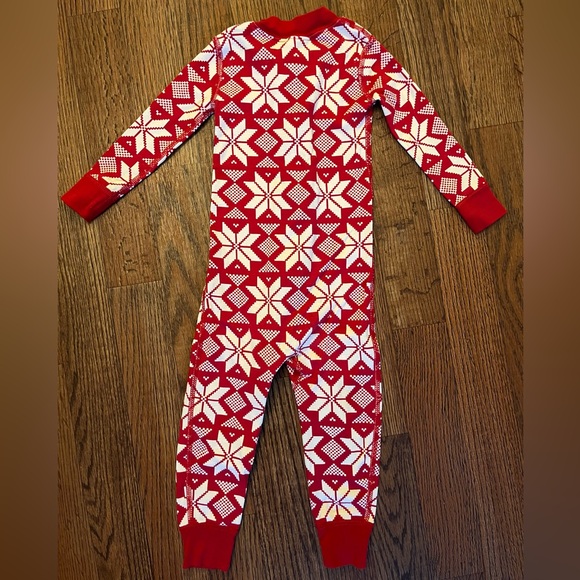 Hanna Andersson Red Scandi Snowflake Zip Pajamas - 2T - Picture 3 of 3